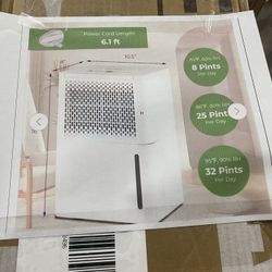 32 pt. 2000 sq. ft. Portable Dehumidifier with 3 Modes and 24H Timer Home Basement in. White