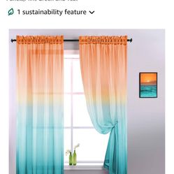 Ombré Sheer Curtains Two Sets 
