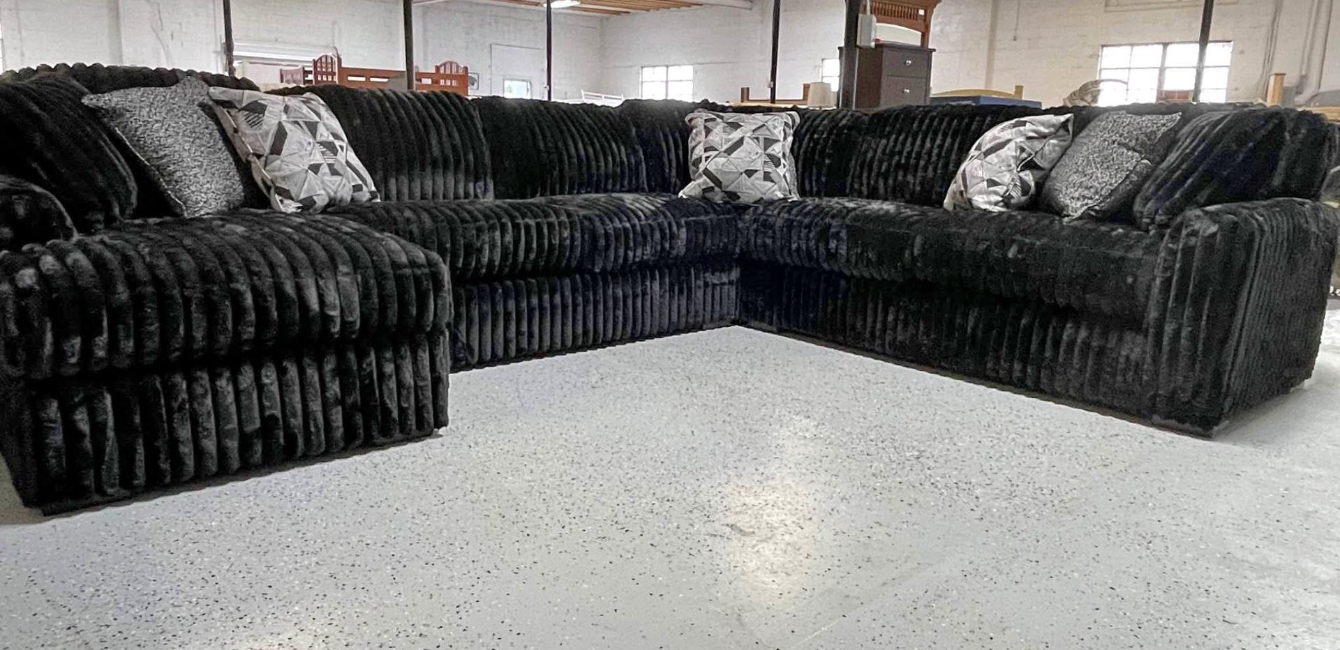 BLACK CORDUROY sleeper sectional 🖤