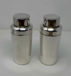 Set of 2 Vintage Silver-Plated Cocktail Shakers – Early 1990s