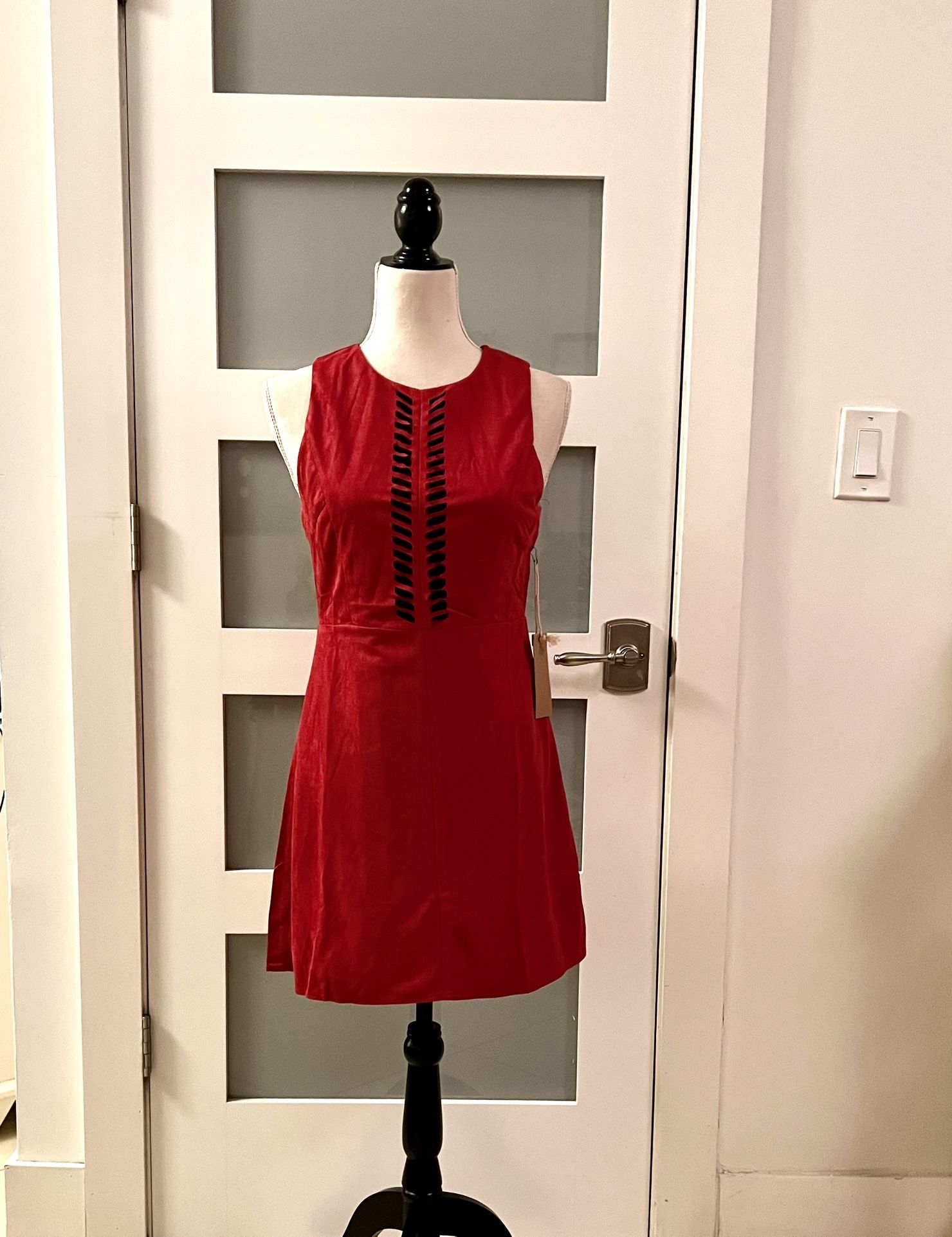 Blush Noir Sleeveless A Line Dress in Red size S