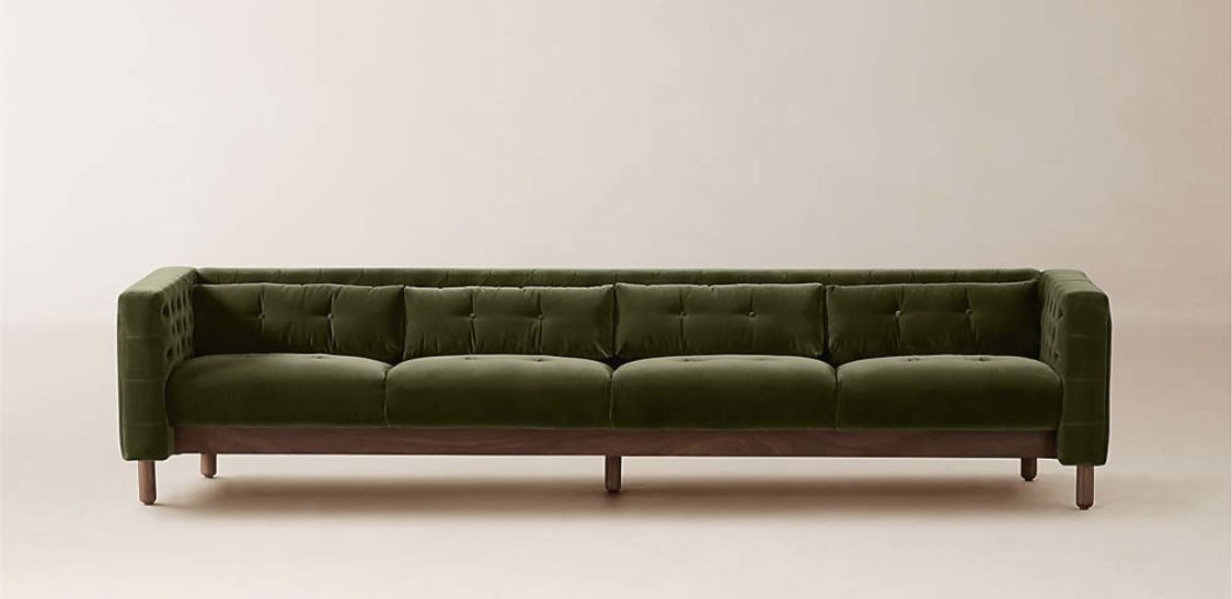 Green Velvet CB2 Sofa/Couch