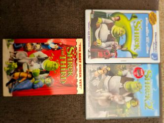 SHREK DVD SERIES, NEW GIFTABLE $3.00 EA OR BUY 10 GET 2 FREE