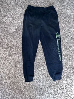 Champion black sweatpants with green logo Size XL