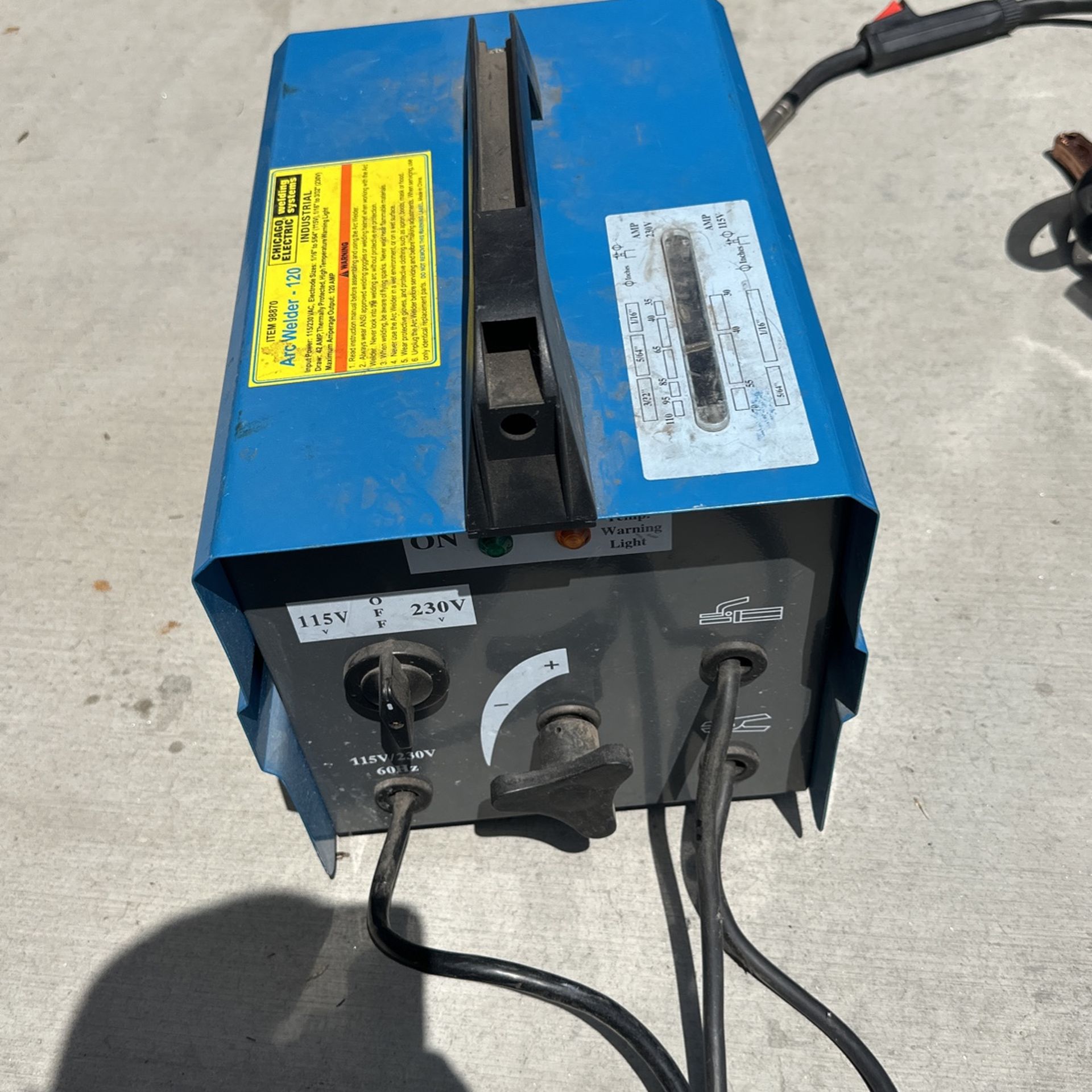 GREAT SHAPE Chicago Electric 120 Amp Arc Welder -120 98870 Welding Tool