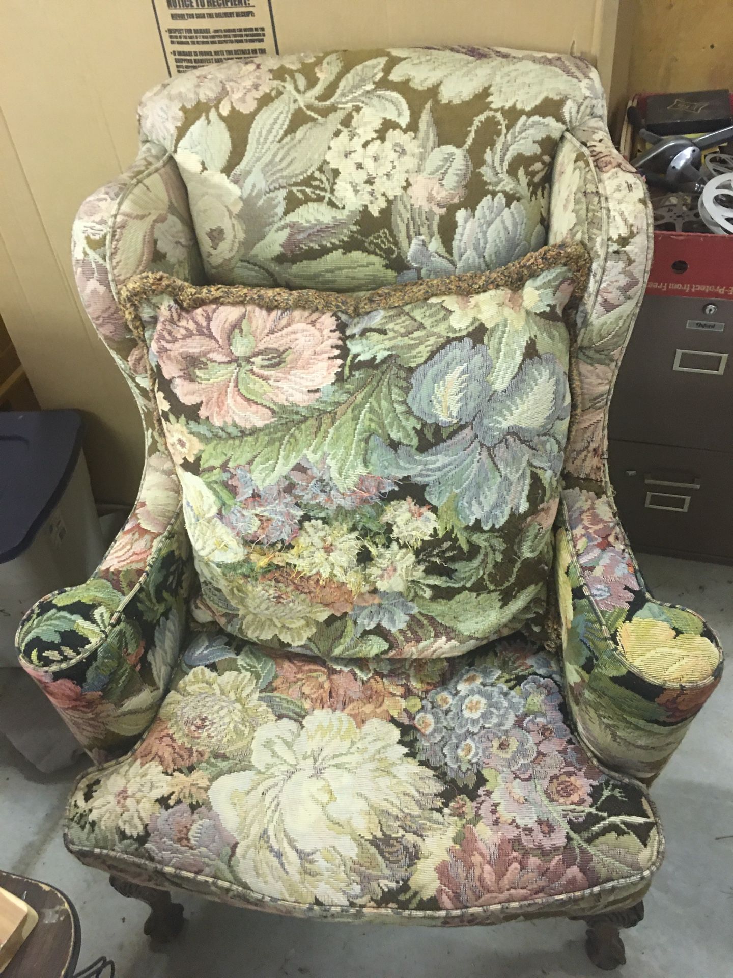 2 Large Matching Wingback Chairs ($50ea.)With Covers And Pillows