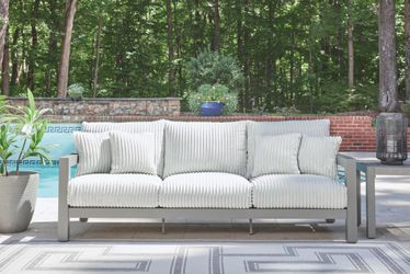 Moonlight View Gray Outdoor Sofa with Cushion