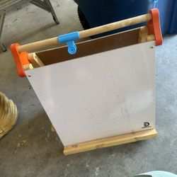 Easy Playhouse Wooden Table Top Easel for Children. Double Sided, White Board and Chalk Board. Chalk, Eraser, Markers, Alphabet, Stickers and Paper Ro