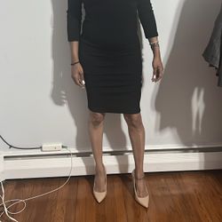 Black Open Black Dress With Bow