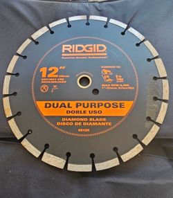 New RIDGID 12 in. Dual-Purpose Diamond For masonry, concrete, asphalt, hard brick, pavers, and stone. Retails Around $95 With Taxes!