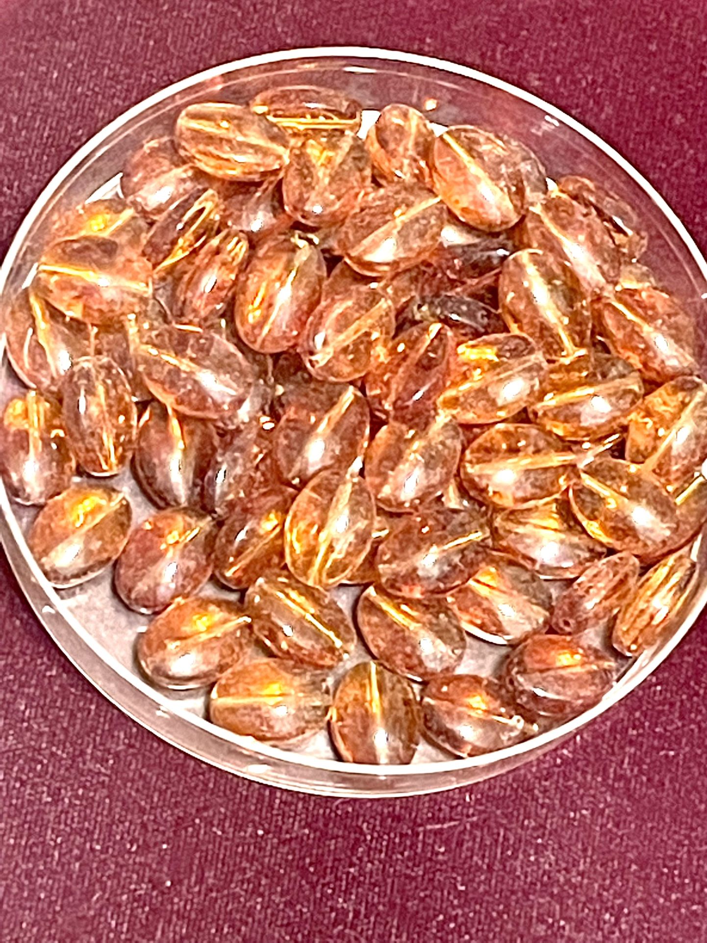 Lot Of 20 Amber Glass Beads