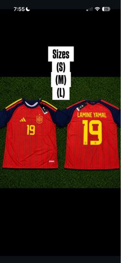 Spain Lamine Yamal #19 Adidas Soccer Jersey World Cup