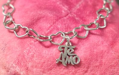 James Avery Heart Charm bracelet with “Te Amo” charm