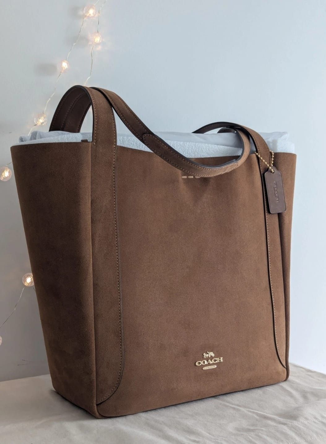 Coach Hadley Tote Bag In Suede / New 
