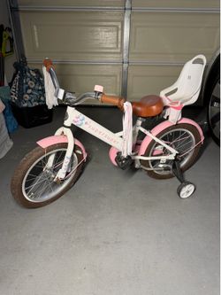 16” toddler girl bicycle with training wheels