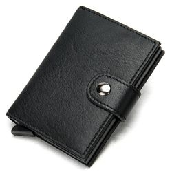 Cool RFID Black Leather Men's Card Holder Card Bifold Small Wallet For Men