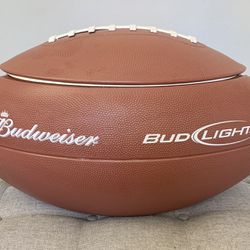 Vintage Budweiser/ Bud light football cooler.  “It’s a lucky fruit cooler” stamped on the top. Made in USA, all stickers are intact. Very nice cond