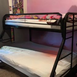 Metal Black Bunk Bed Twin And Full 