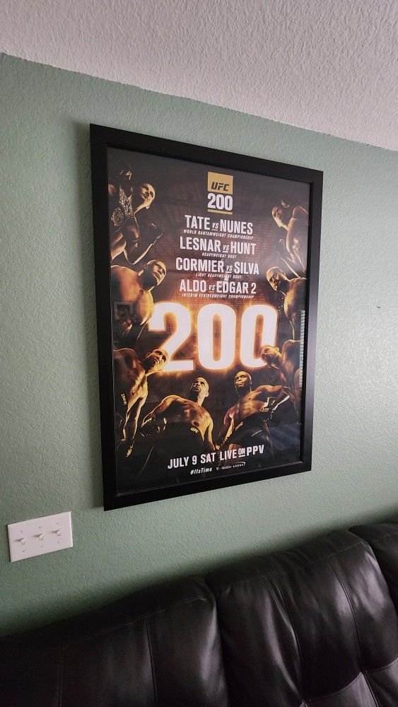 UFC 200 Official Fight Poster Framed (Unsigned)