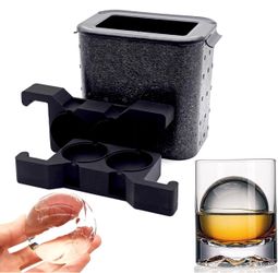 Clear Ice Cube Maker 2.4" Ice Ball Maker Mold for Whiskey & Cocktails Non-BPA