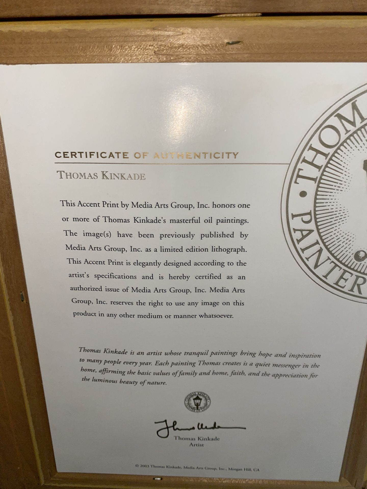 Clothing & Authentic Paintings With Certificates