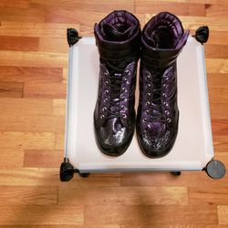 Purple And Black Sneaker Boots