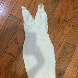 White bandage body con dress XS