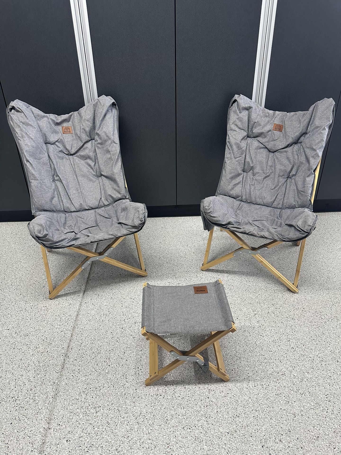 Kuma Yoho Bamboo Butterfly Chairs & Foot Stool (Airstream)