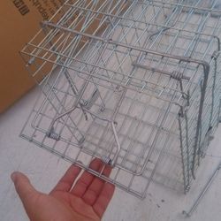 Live Animal Trap 32"X12.5"X12" Steel Cage Humane Rodent Cage for Rabbits Raccoon