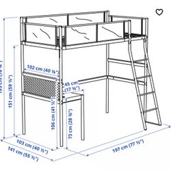 IKEA Bunkbed With Desk & Chair