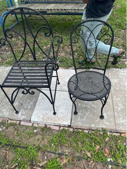 Two metal and heavy chair’s