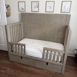 Restoration Hardware Bennett Crib And Toddler Conversion With Storage