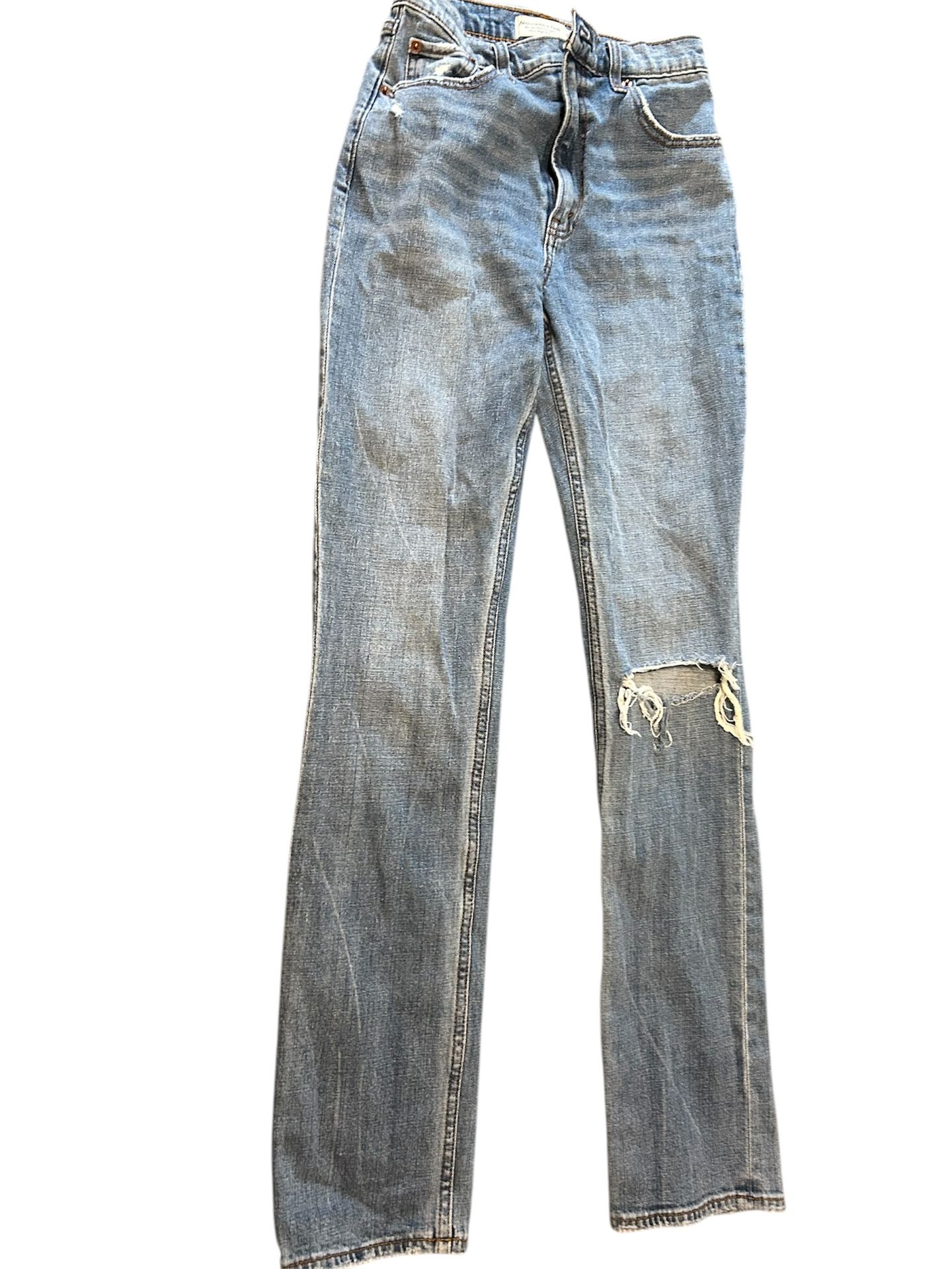 Abercrombie And Fitch Distressed Blue Jeans for Women