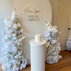 White Fluted Arch Backdrop Panel
