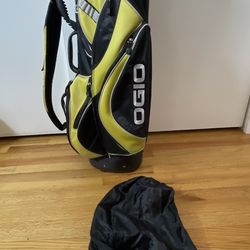 OGIO Uniter Golf Cart Bag 15 Way Divider With Strap & Rain Hood Yellow / Black
