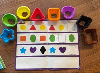 Play doh shapes & color set w/play-mats