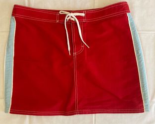 Vintage Roxy Women’s Red Board Swim Skirt Size 9 Lace up Waist Surfer Beach