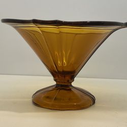 Beautiful Vintage Amber Glass Bowl