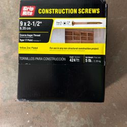 Grip Rite Construction Screws 5lb Box 9x2-1/2”