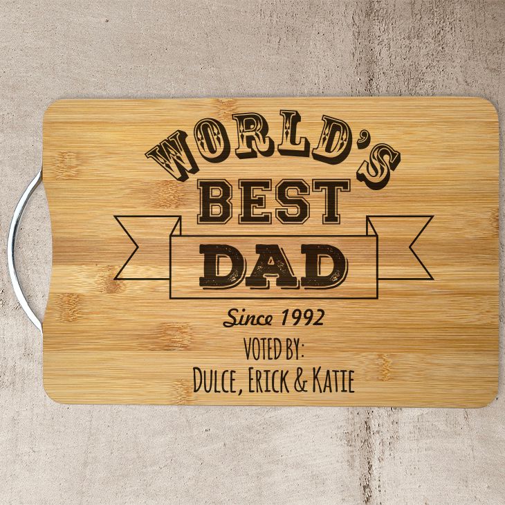 Worlds Best Dad Laser Engraved Cutting Board