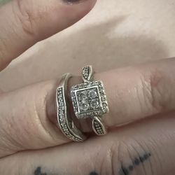 wedding ring and band