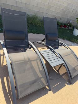 Pool chairs and table