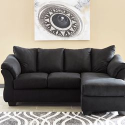 New Black Sofa Chaise CAN DELIVER TODAY