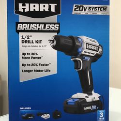 Hart 20-Volt Cordless Brushless 1/2-inch Drill/Driver Kit