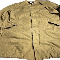 Helmut Lang Men's Long Coat Jacket Size XL Deadstock Brown Olive Snap Buttons