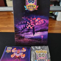 Pokemon Go Fest Max Finale 2025 Exclusive Limited Edition Pin, Postcard & Sticker