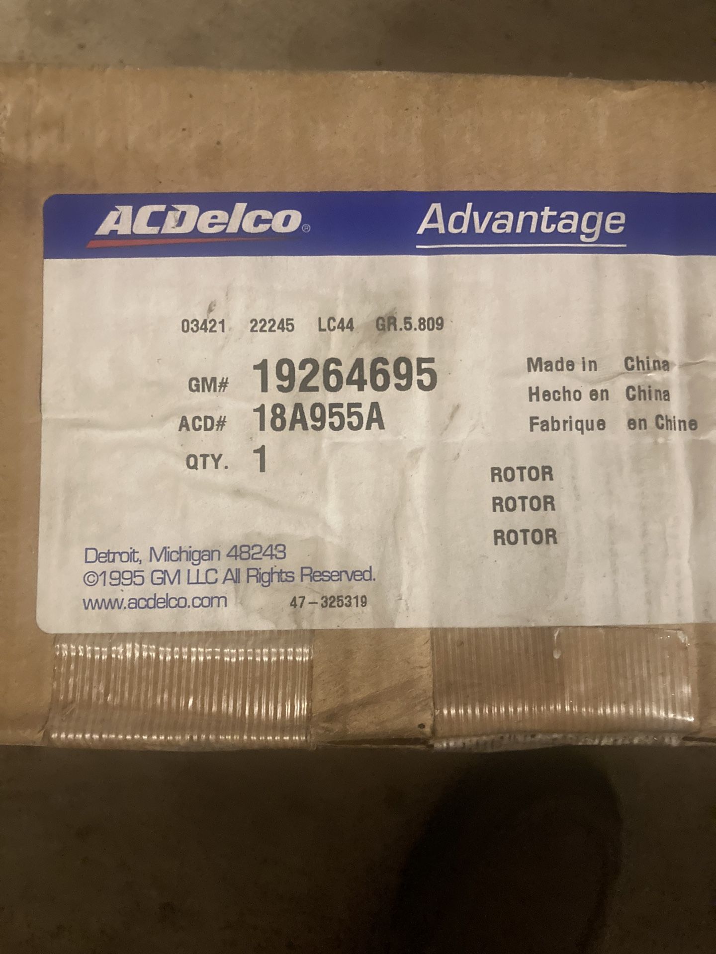 Two Ac Delco Advantage Brake Rotors For Chevrolet 1500