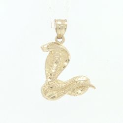 Men’s or Women’s 10k Yellow Gold 1” Inch Coiled Cobra Snake Pendant for Necklace GP3136992