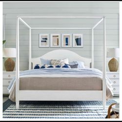 New Wood Queen Canopy Bed Frame Mattress Not Included 
