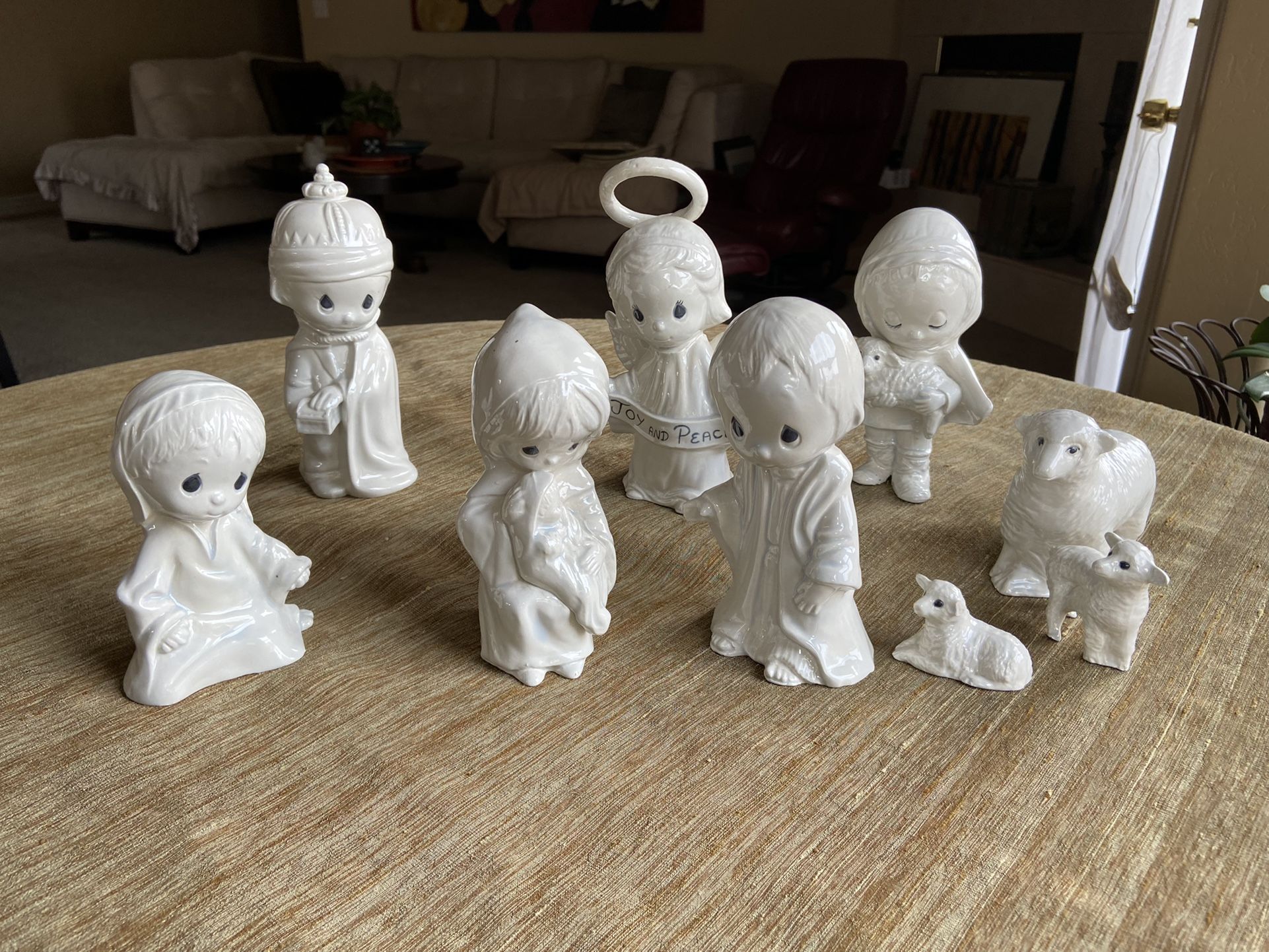 Precious Moments Nativity Set In All White